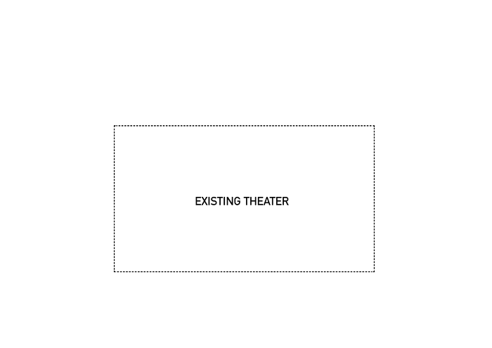 The existing theater consists of rectangular shaped concrete box